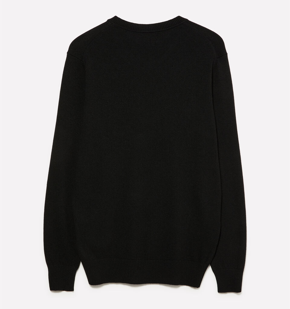 Black regular fit crew neck sweater - men's crew neck sweaters - Black | Sisley image number 2